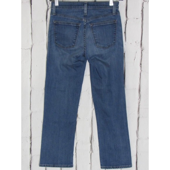 j. crew women jeans size 24 blue vintage cropped midrise sandblasted denim - Picture 2 of 4